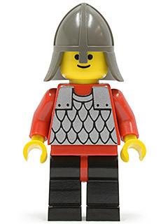 LEGO Minifigure-Scale Mail - Red with Red Arms, Black Legs with Red Hips, Dark Gray Neck-Protector-Castle-CAS148-Creative Brick Builders